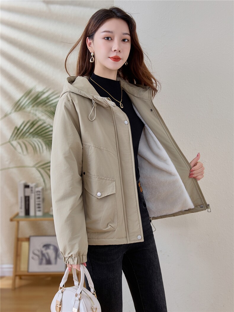 现货！现货！加绒加厚派克服2025冬季女装新款宽松休闲连帽棉服,女装棉衣/棉服,以桐