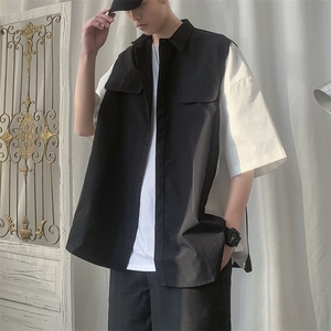 衬衫男生短袖夏季韩版潮流衣服设计感高级感帅气衬衣炸街~C1002图片