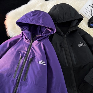 冬新防水防风滑雪服男中性风加棉加厚大码保暖夹克外套M77-P160图片