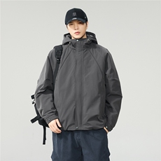 2025新款秋冬季加厚夹棉上衣服连帽外套男士工装保暖夹克W0132，男装夹克，电商D215
