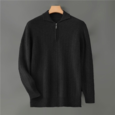 2025年秋季半高拉链套头常规长袖，男装羊毛衫，宇灿羊绒