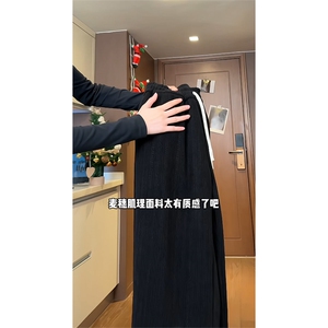 高街美式常规款麦穗纹大码休闲裤男潮直筒拖地裤25XK67015特批35图片