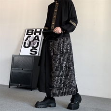 春装到货山本暗黑风词典书法工装裙裤阔腿裤西裤裙裤男女九分裤，男装西裤，星座909