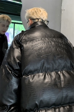 港风鳄鱼纹钢印字母图案设计大码休闲潮流棉衣男MY77727P128控168，男装棉衣，星座227-7