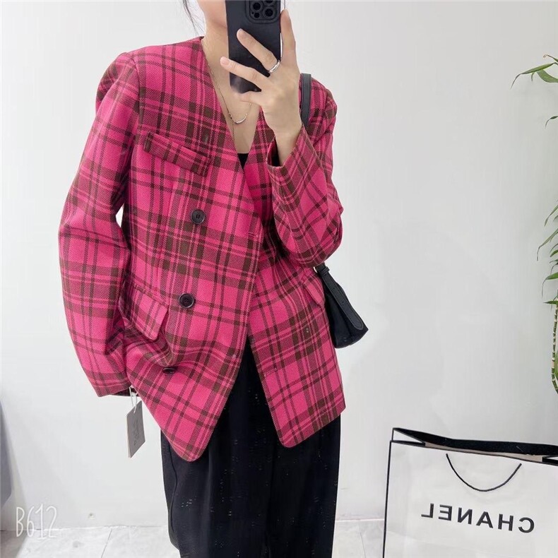〖现货〗韩版格子西装，女装西装，悠奈尔