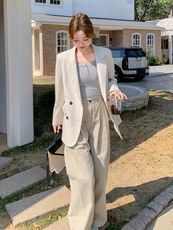 白色西装外套女设计感小众2025春季新款西服女可盐可甜休闲小西装，女装西装，秋水欣儿