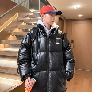假两件棉衣男加厚冬季皮棉服字母男士棉袄潮外套A266-P02-P85图片