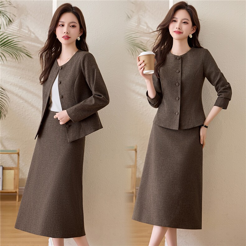 新款气质优雅时尚两件套上衣外套+半身裙，女装套装/套裙，姿衣坊