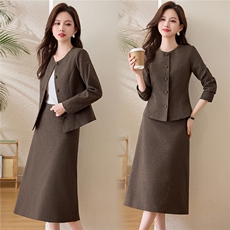 新款气质优雅时尚两件套上衣外套+半身裙，女装套装/套裙，姿衣坊