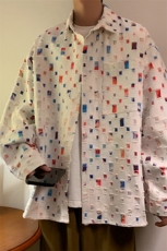 现货秋季新款高品质破洞衬衫抖音品质CS7842-特P50控78，男装衬衫，电商A059