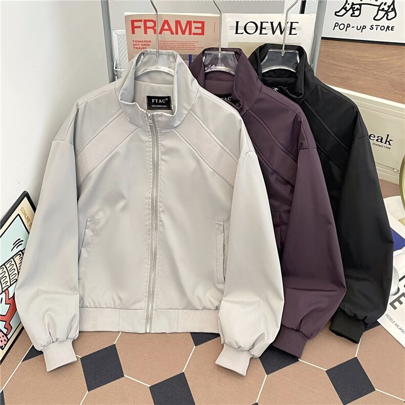 高级感新款解构通勤立领棒球服男春秋季有内袋保暖棉服潮牌夹克，男装夹克，星座506A