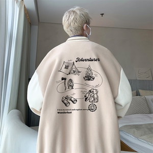 摇粒绒棒球服男大码开衫卫衣男夹克 BF86336-P65图片