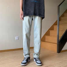 美式牛仔裤男士高街vibe黄泥直筒裤潮牌复古百搭休闲长裤YZ87-P45，男装牛仔裤，星座509