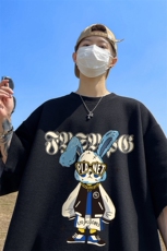 华夫格短袖直播高品质重磅220克卡通兔印花HT396-P20，男装T恤，星座508（原C305）