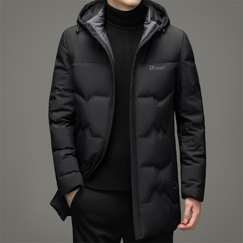 冬季新款中年男士白鸭绒脱卸帽羽绒服男爸爸冬装外套TLM2349-P250,男装羽绒服,电商B212（原钱塘6029）
