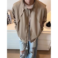 卡其色美式飞行夹克男款三防软壳冲锋衣cleanfit工装短款立领外套，男装夹克，星座1116A（原606A-3）
