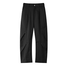 特批P35无差价2025夏季新款潮流美式纯色褶皱宽松弯刀裤男K5901，男装休闲裤，电商A001