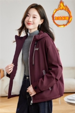 时尚撞色加绒保暖派克服外套女2025秋冬爆款超好看小个子百搭棉服，女装棉衣/棉服，慕咨
