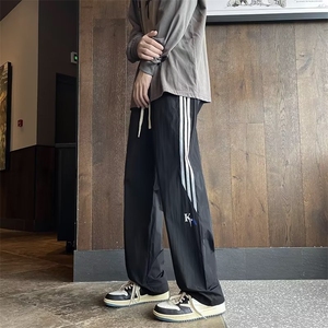 春秋男冲锋裤子美式速干条纹潮流ins宽松直筒休闲长裤K4501-P35图片
