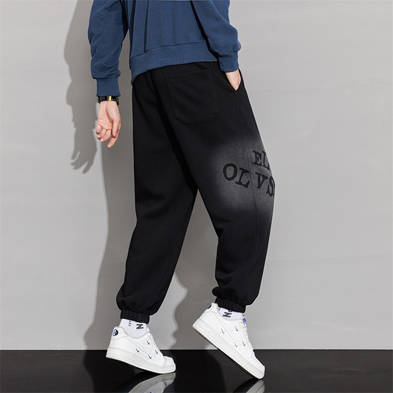 主推M-8XL棉秋季新款大码束脚潮流休闲卫裤109-K610-P50,男装休闲裤,星座109