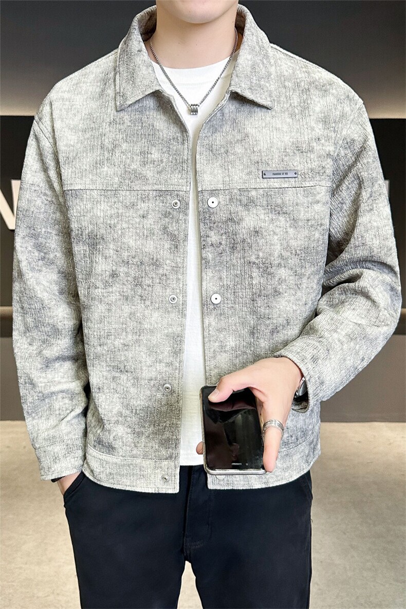 高级感外套男装品质夹克订制针织扎染面料C317-J6620-P135,男装夹克,电商C317