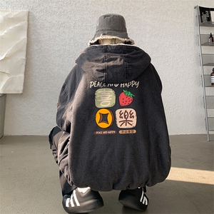 控价158牛仔棉衣男大码加绒羊羔绒牛仔棉服男棉袄 NM53322-P140图片