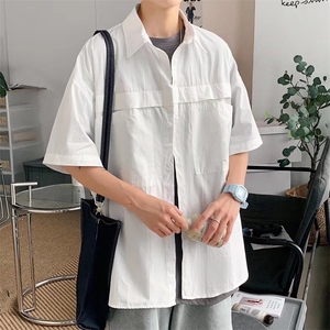 短袖衬衫春款男港风潮流C241P33图片
