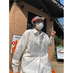 长袖潮流网红卡其青少年衬衣宽松潮男痞帅衬衫男日系C804-P35
