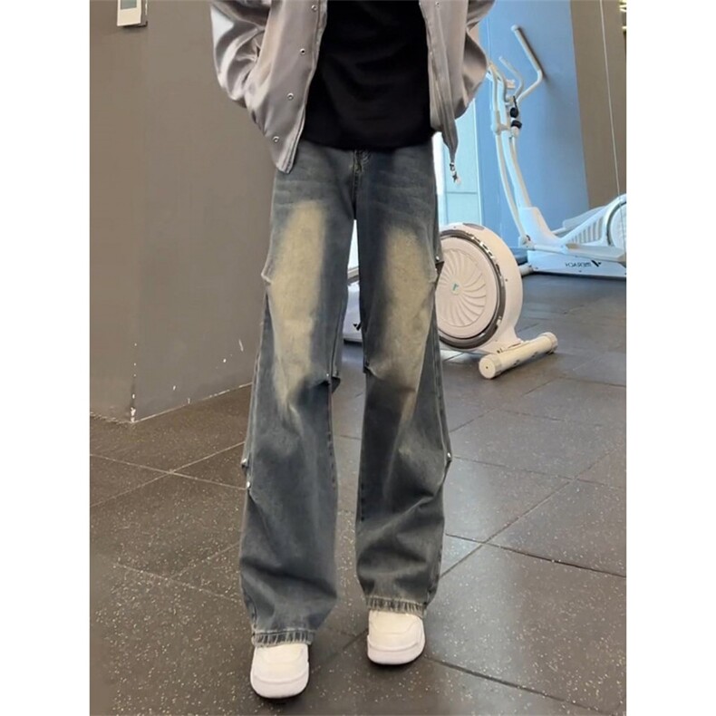 【高质量现货特批45】男秋冬铆钉对折显瘦牛仔裤610A-YB5174，男装牛仔裤，星座610A