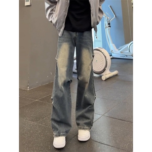 【高质量现货特批45 】男秋冬铆钉对折显瘦牛仔裤610A-YB5174，男装牛仔裤，星座610A