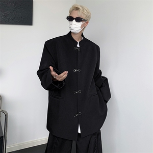 秋款男西服立领中山装新中式西装有垫肩风唐装外套JK505 P75图片