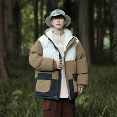 户外2026新品冬季宽松情侣装撞色棉服冬装加厚外套D008-P100，男装棉衣，星座717