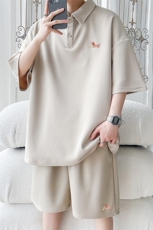 polo衫潮情侣短袖套装T3672上衣特P31控59-DK8633裤子特P26控49，男装Polo衫，电商A007
