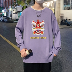 M67185-P45加绒款-P65圆领毛衣男大码针织衫男毛线衣线衫，男装针织衫/毛衣，电商A040