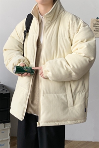 冬季青少年加绒加厚立领棉衣港风纯色大码棉服外套男女 6223-P100图片