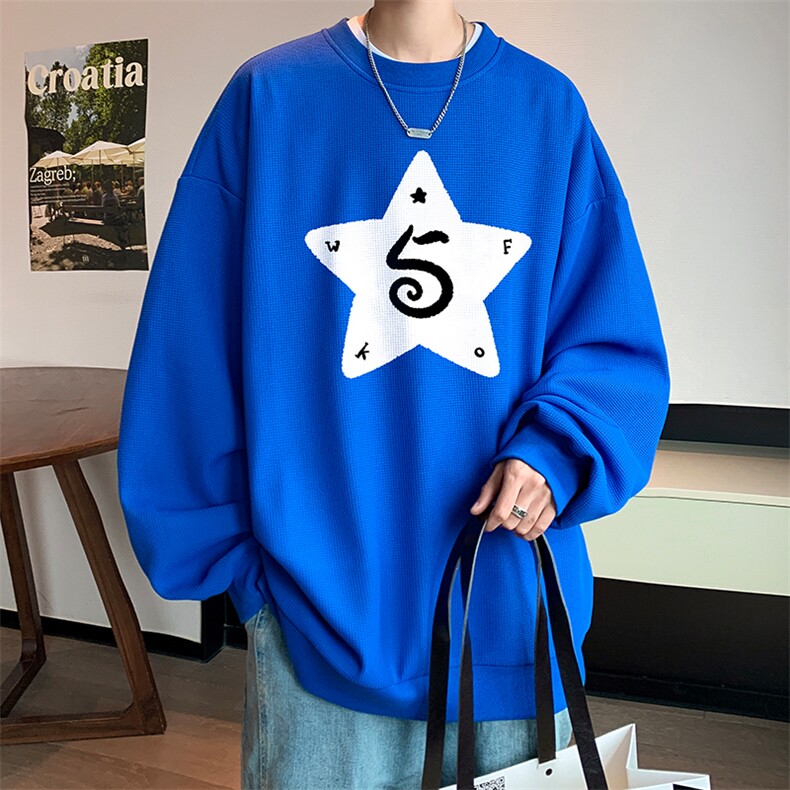 华夫格卫衣圆领卫衣男大码长袖t恤男外套HW76368-P30,男装卫衣,电商A040