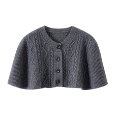 2025年秋季新款系扣针织女士羊绒护肩披肩时尚休闲通勤保暖，披肩，蒙娇羊绒