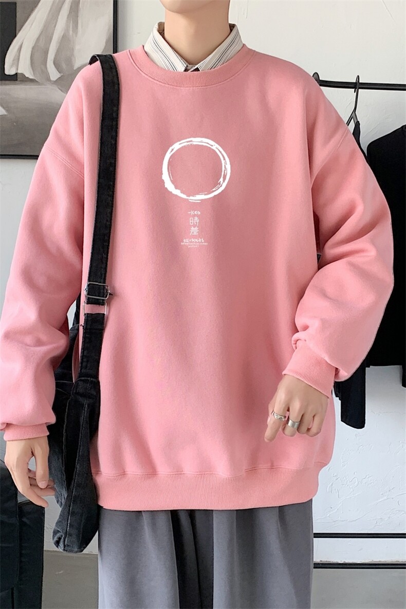 Y2412P38秋季新款港风印花圆领卫衣男潮宽松帅气百搭休闲外套,男装卫衣,星座510A-1