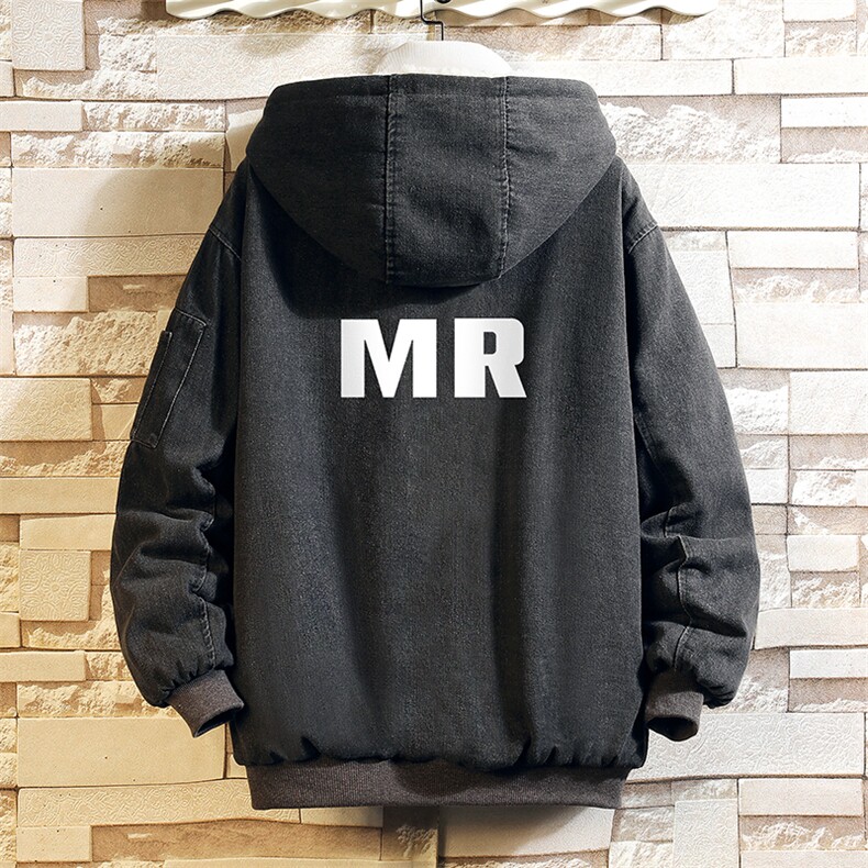 牛仔外套男大码加厚加绒衣男羊羔毛服男 砖墙 NM53253-P140图片