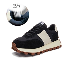 真皮阿甘鞋女2023秋季新款厚底复古德训鞋休闲百搭老爹鞋时尚女鞋，女鞋休闲鞋，电商A223