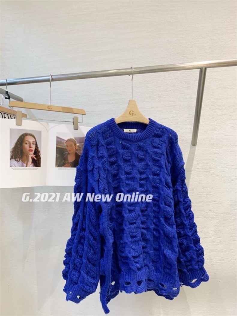 新款花针织毛衣，女装针织衫/毛衣，G