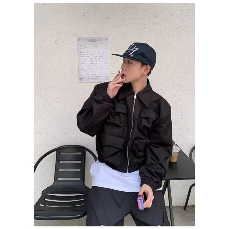 苏打汽水工作室春季新款纯色休闲百搭翻领夹克男女款青春时尚外套,男装针织衫/毛衣,四季星座505