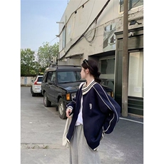 棒球服早秋外套女美式立领卫衣休闲宽松慵懒夹克上衣W18，男装夹克，星座1116A（原606A-3）