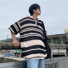 翻领短袖T恤男简约百搭休闲打底五分袖POLO衫K2532P36，男装Polo衫，星座1116-2