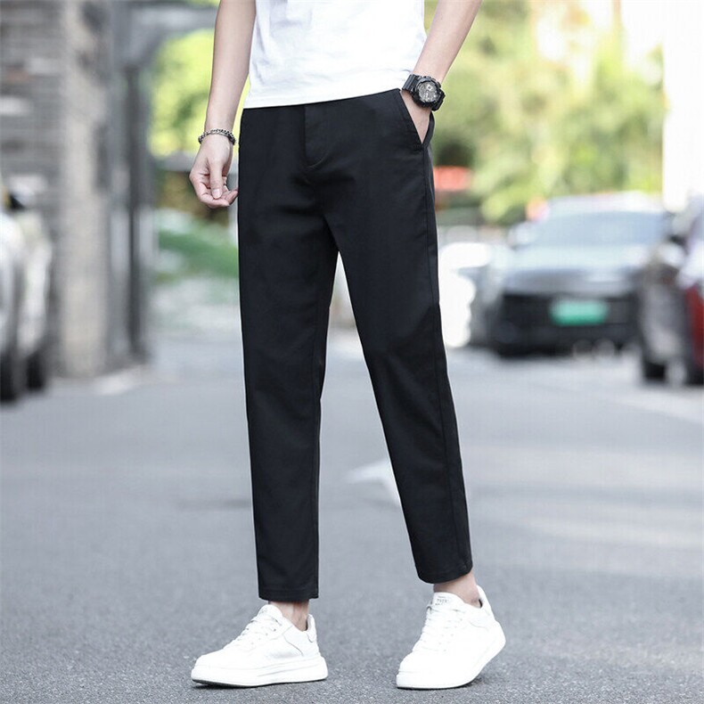 九分休闲裤子男款2026夏季薄款修身直筒商务锥形西裤男士D989-P45图片