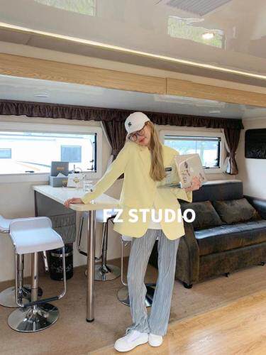 【春季新款】自制高品质薄款西装 黄色,女装西装,F/TU