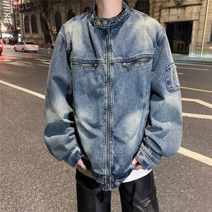 复古牛仔外套男女街头2024春秋新款短款工装夹克上衣W5898-P72图片