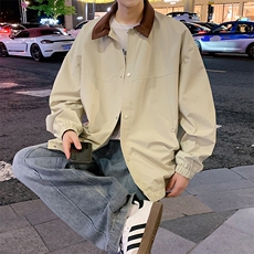 秋季新款宽松夹克男撞色衬衫领上衣外套DSA157B-JK7863-特P70，男装夹克，电商A157B
