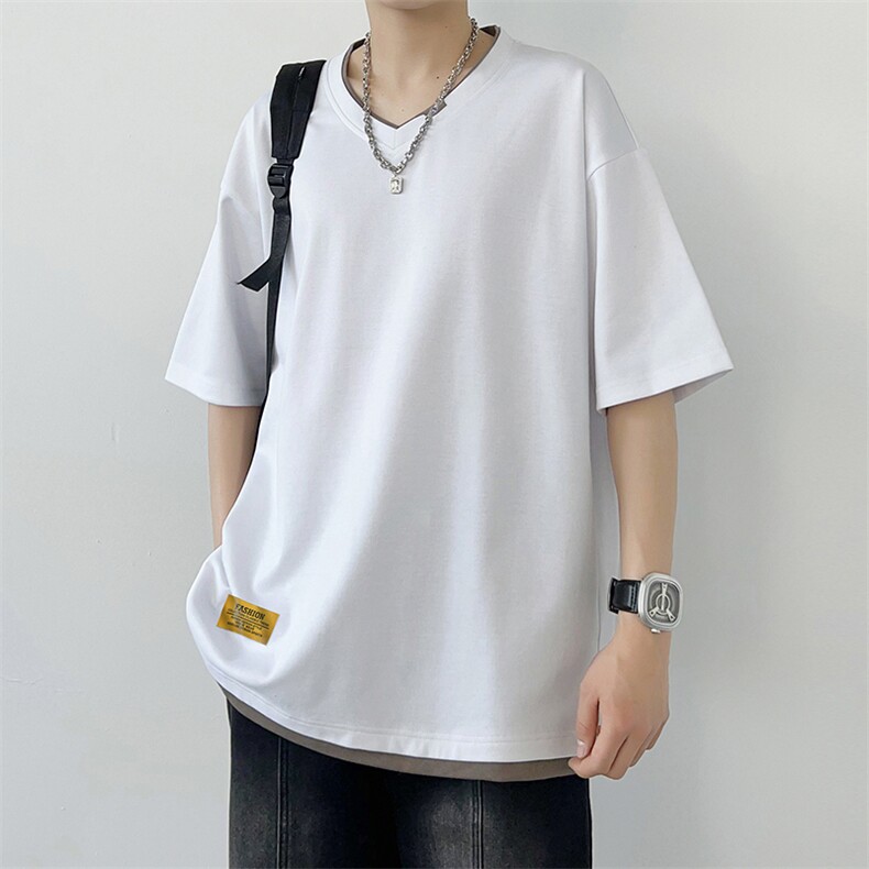 夏季短袖港风白墙休闲宽松潮牌百搭短袖T恤男TC3138RK01-P30控50图片