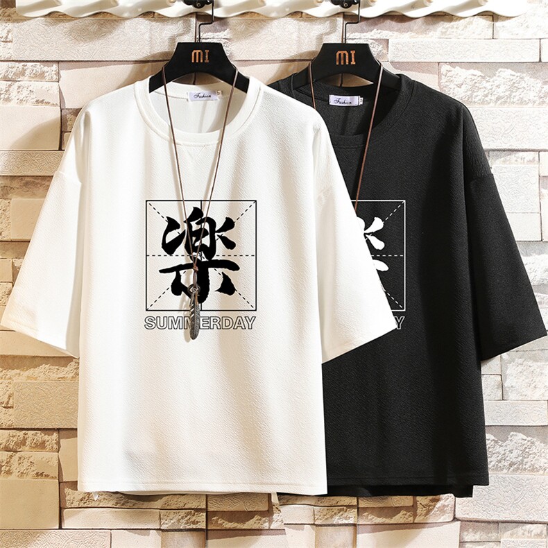 Q11197-P30春夏季七分袖t恤男大码五分袖男短袖中袖砖墙挂拍,男装T恤,电商A040A